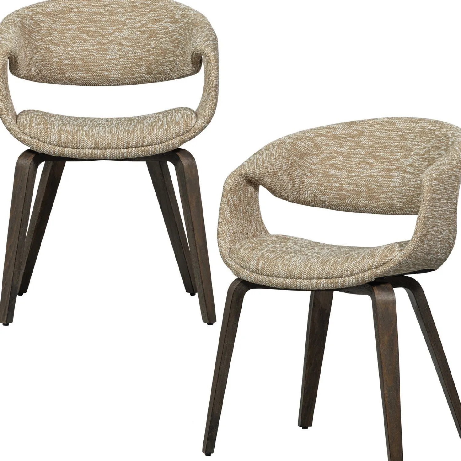 Eetkamerstoelen Met Armleuning-WOOOD Yossi Bruin Hout Eetkamerstoel Sand