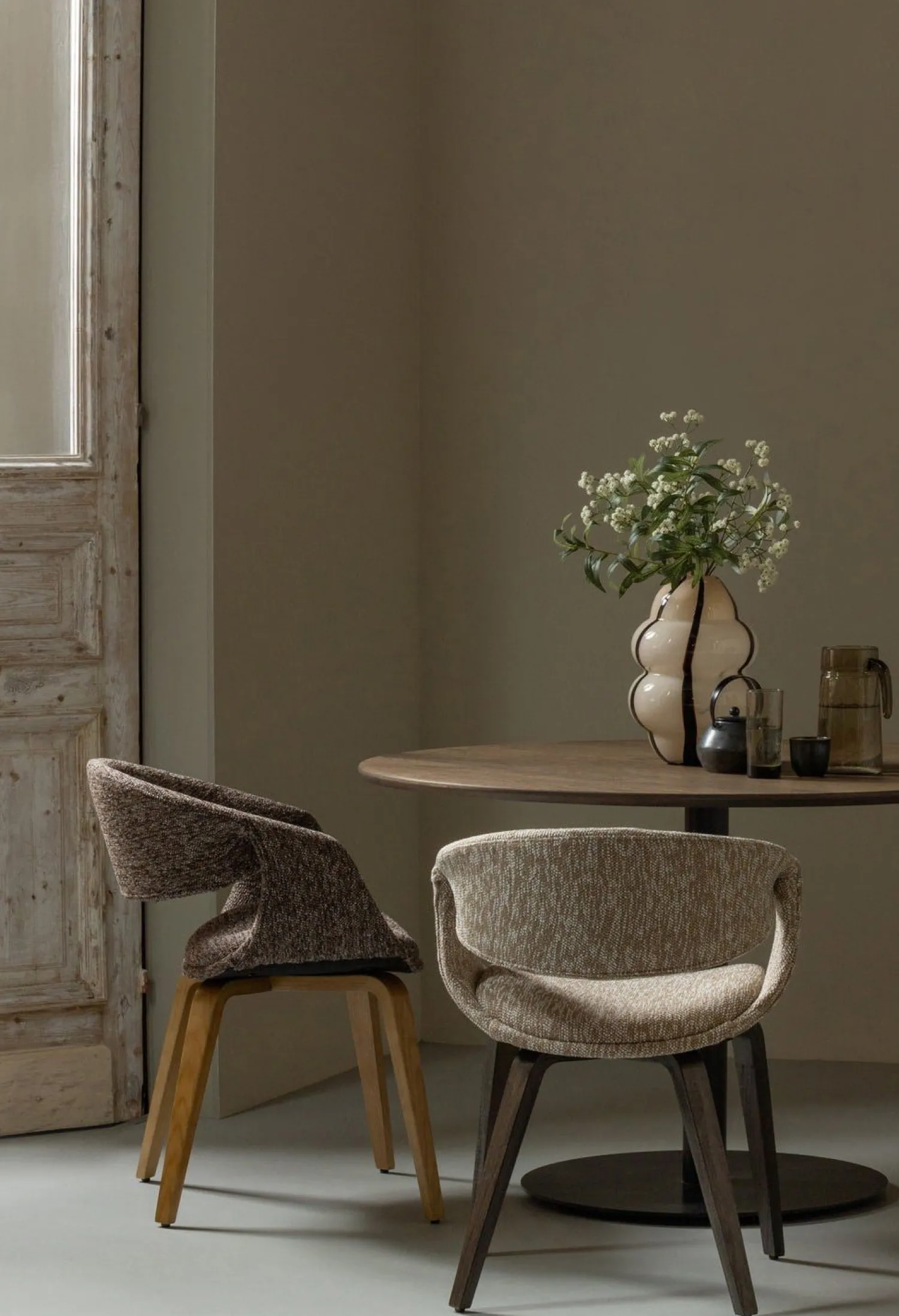 Eetkamerstoelen Met Armleuning-WOOOD Yossi Bruin Hout Eetkamerstoel Sand