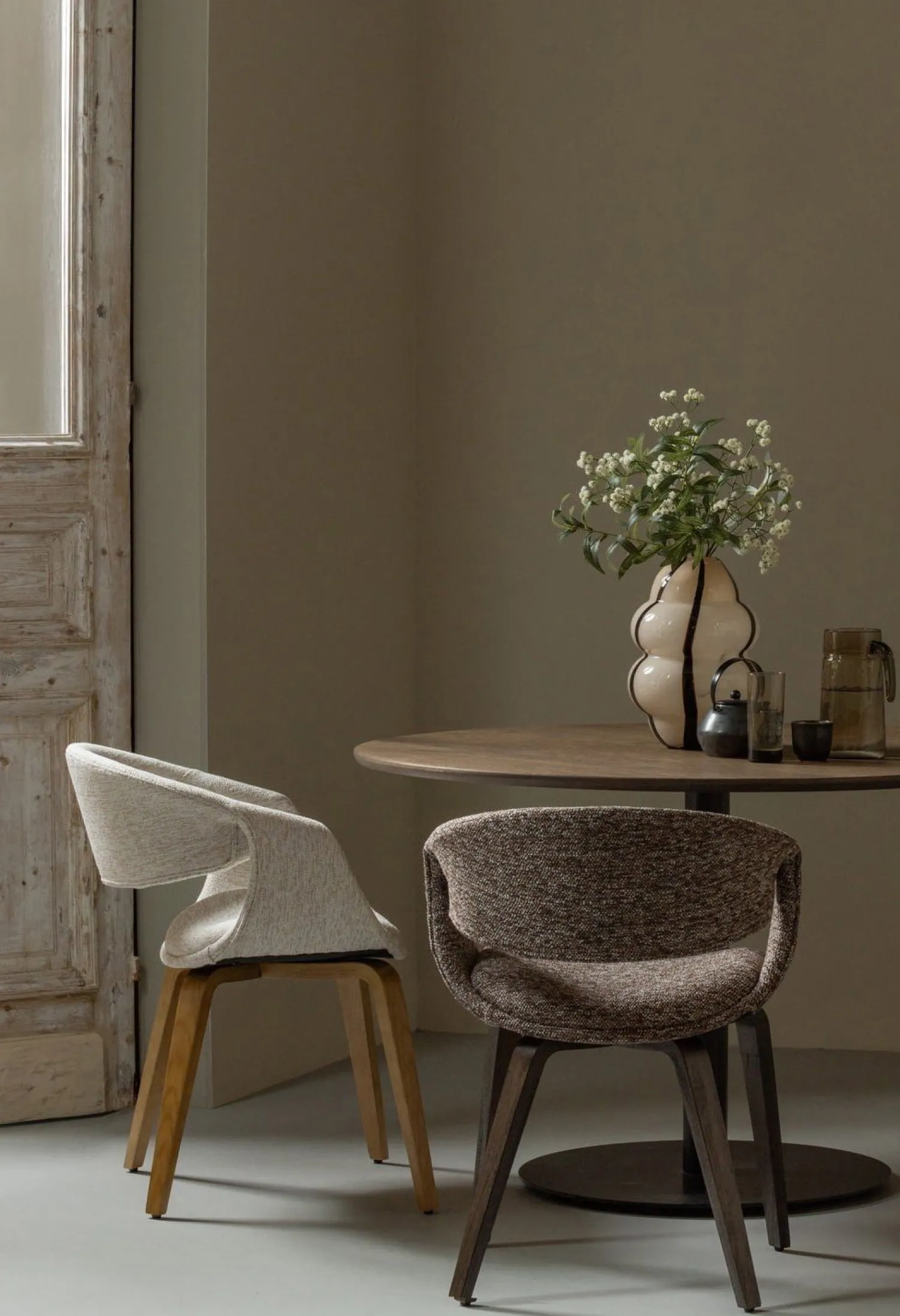 Eetkamerstoelen Met Armleuning-WOOOD Yossi Bruin Hout Eetkamerstoel Brown