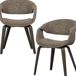 Eetkamerstoelen Met Armleuning-WOOOD Yossi Bruin Hout Eetkamerstoel Brown