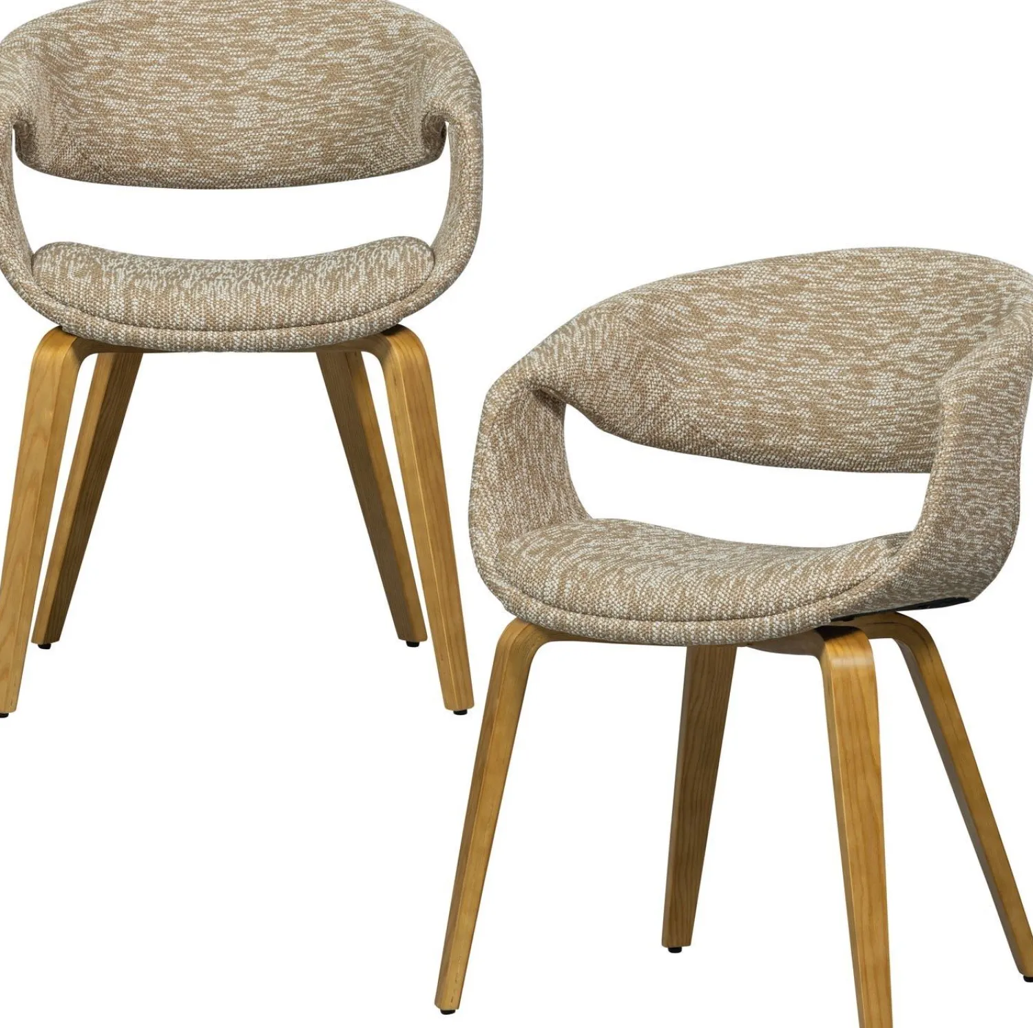 Eetkamerstoelen Met Armleuning-WOOOD Yossi Hout Eetkamerstoel Sand