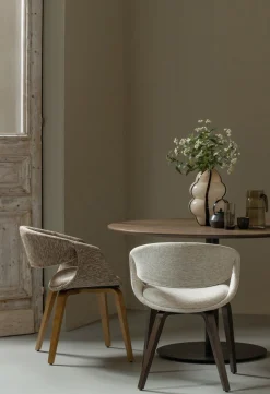 Eetkamerstoelen Met Armleuning-WOOOD Yossi Hout Eetkamerstoel Sand