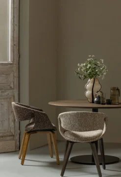 Eetkamerstoelen Met Armleuning-WOOOD Yossi Hout Eetkamerstoel Brown