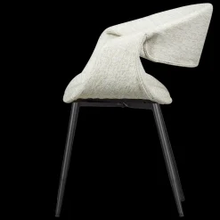 Eetkamerstoelen Met Armleuning-WOOOD Yossi Zwart Metaal Eetkamerstoel Natural