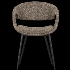 Eetkamerstoelen Met Armleuning-WOOOD Yossi Zwart Metaal Eetkamerstoel Brown