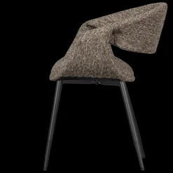 Eetkamerstoelen Met Armleuning-WOOOD Yossi Zwart Metaal Eetkamerstoel Brown