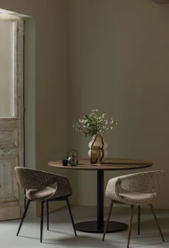 Eetkamerstoelen Met Armleuning-WOOOD Yossi Zwart Metaal Eetkamerstoel Brown
