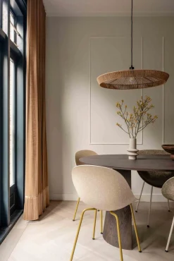 Hanglampen|Hanglampen-Lucide Yunkai Hanglamp Naturel, Zwart