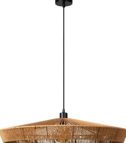 Hanglampen|Hanglampen-Lucide Yunkai Hanglamp Naturel, Zwart