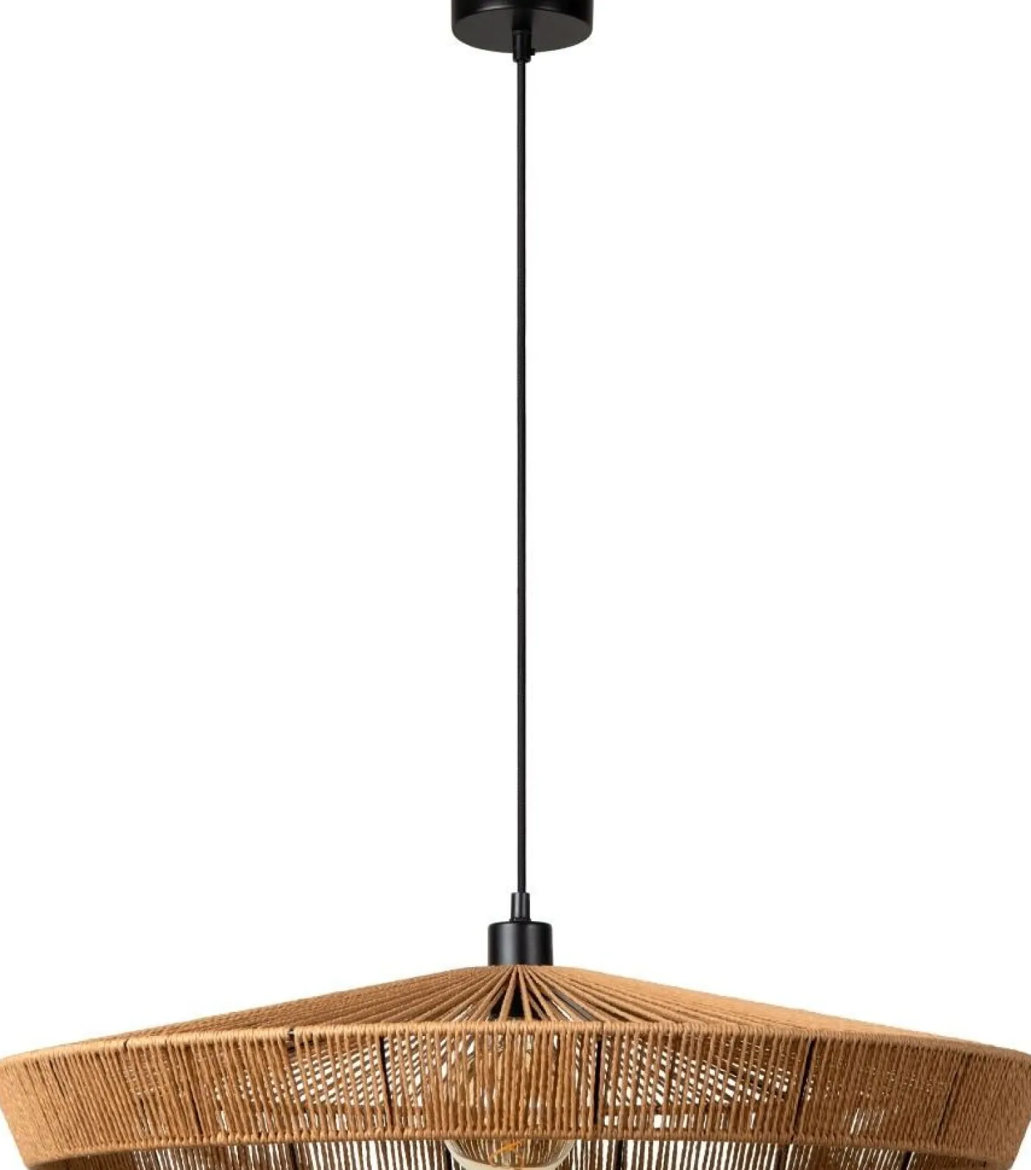 Hanglampen|Hanglampen-Lucide Yunkai Hanglamp Naturel, Zwart