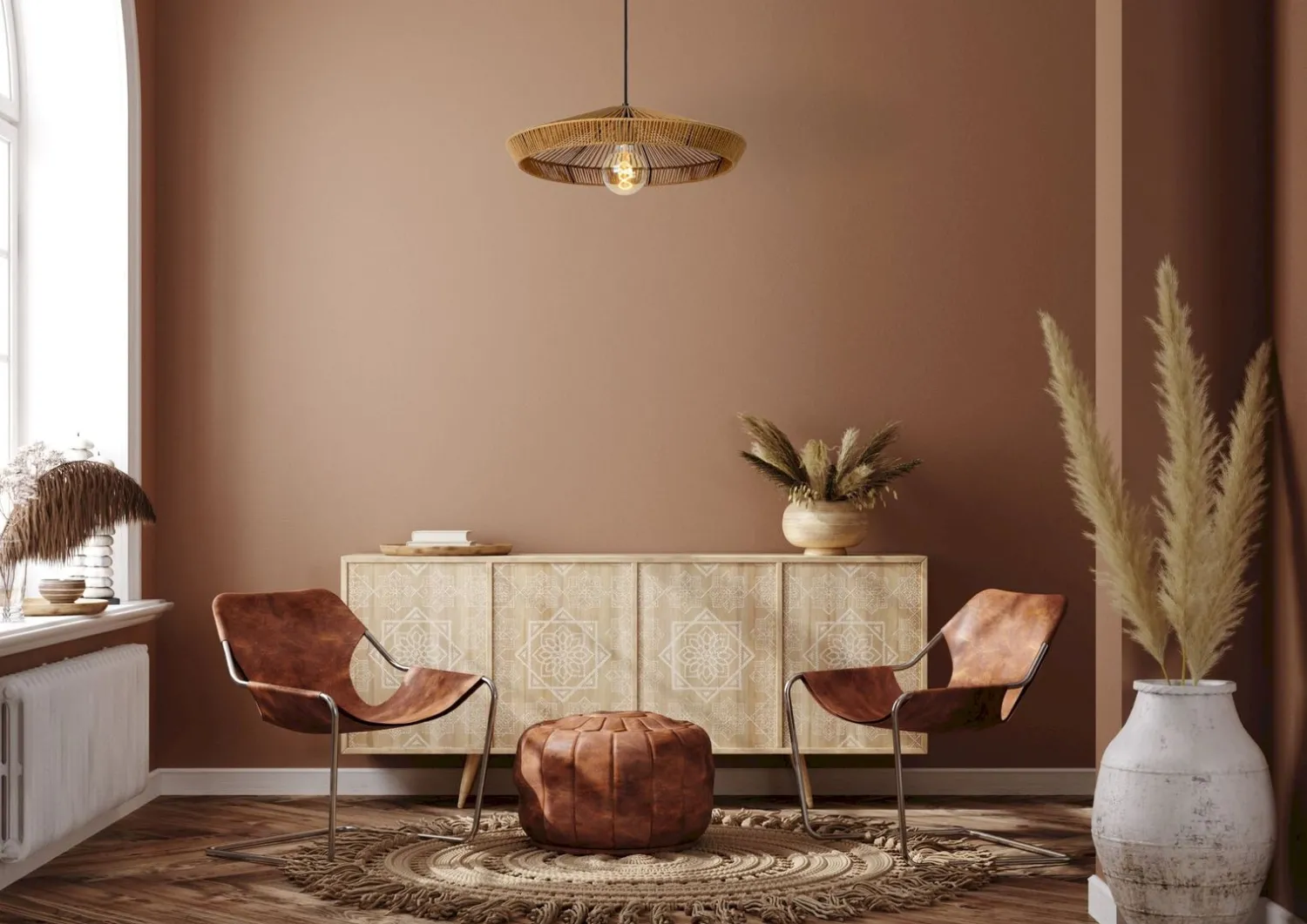 Hanglampen|Hanglampen-Lucide Yunkai Hanglamp Naturel, Zwart