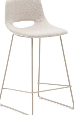 Stoffen Barkrukken-Kave Home Zahara Laag Barstoel Creme