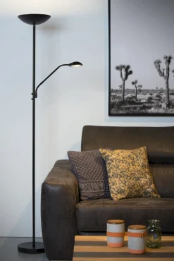 Moderne Vloerlampen|Vloerlampen-Lucide Zenith Vloerlamp Zwart