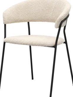 Eetkamerstoelen Met Armleuning-Trendhopper Zeri Armstoel Beige, Zwart
