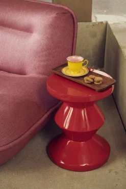 Ronde Bijzettafels-POLSPOTTEN Zig Zag Bijzettafel Rust Red
