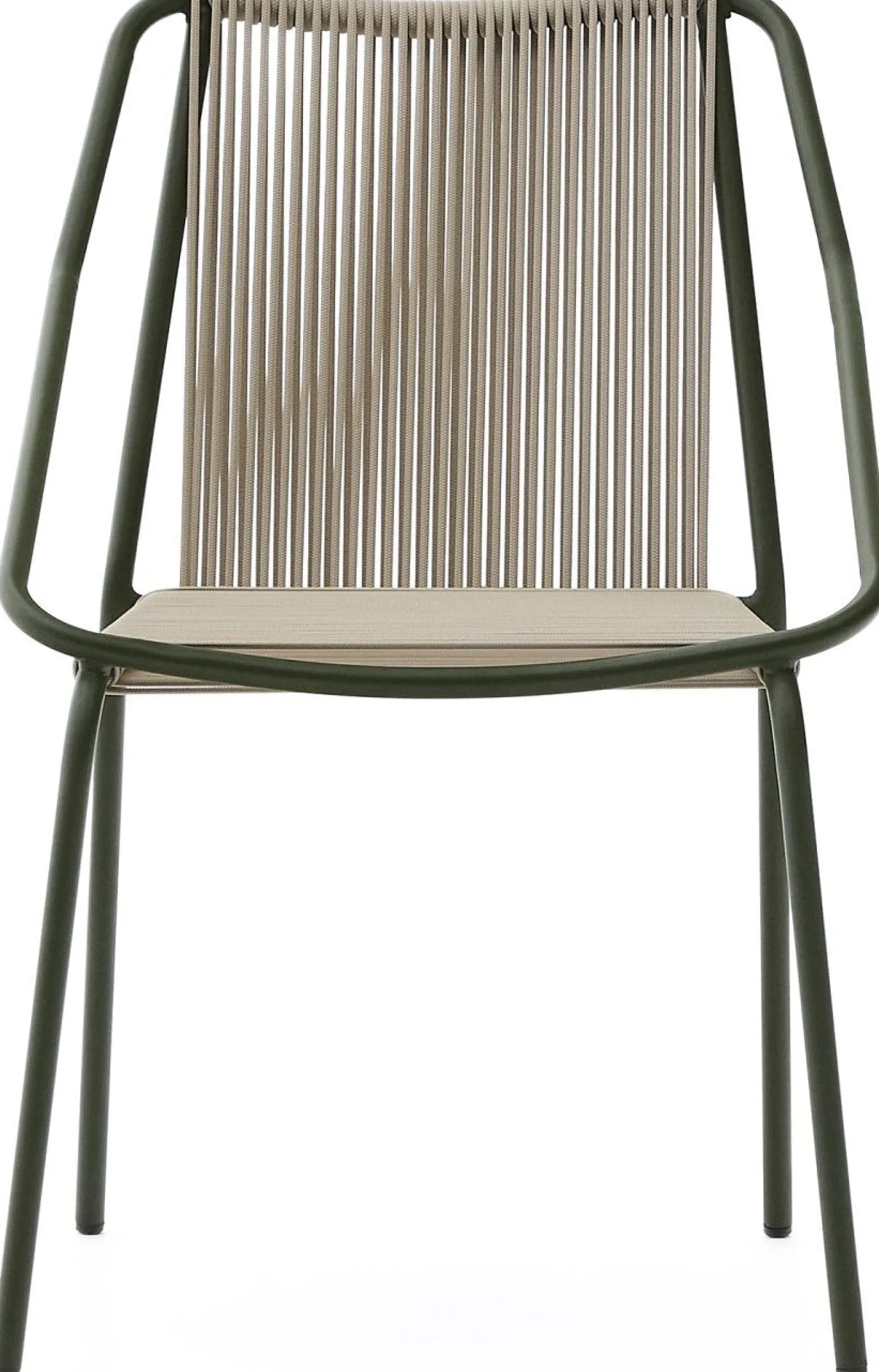 Tuinstoelen-Kave Home Zivia Tuinstoel Donkergroen, Beige