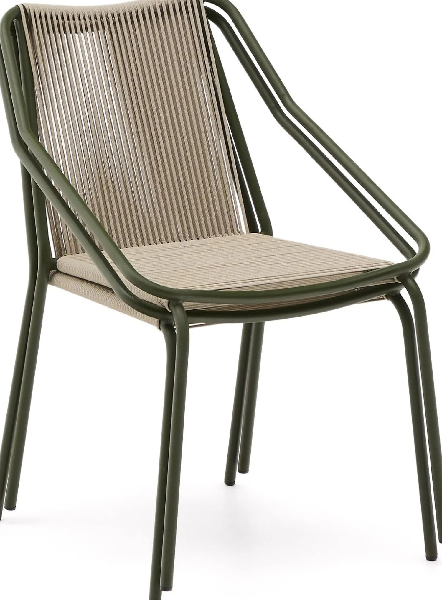 Tuinstoelen-Kave Home Zivia Tuinstoel Donkergroen, Beige
