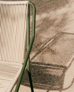 Tuinstoelen-Kave Home Zivia Tuinstoel Donkergroen, Beige