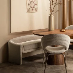Stoffen Eetkamerbanken-WOOOD Zone Eetkamerbank Beige