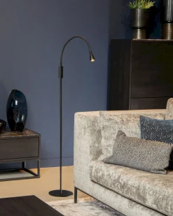 Moderne Vloerlampen|Vloerlampen-Lucide Zozy Vloerlamp Zwart
