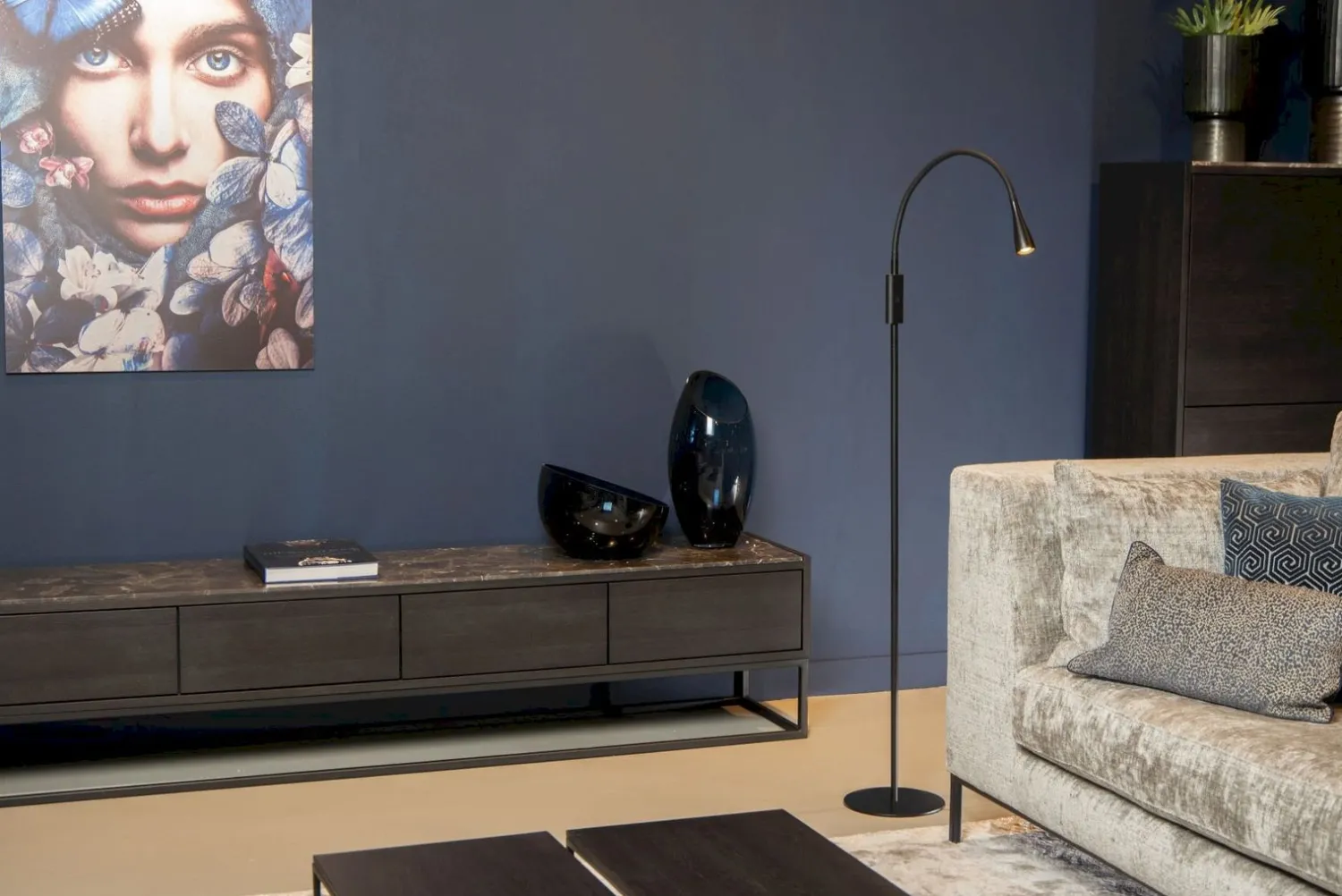 Moderne Vloerlampen|Vloerlampen-Lucide Zozy Vloerlamp Zwart